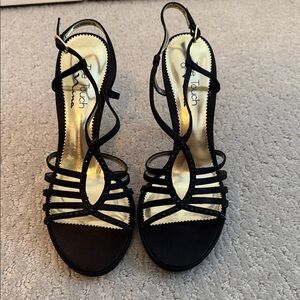 Touch of Nina Elegant Black Strappy Heels